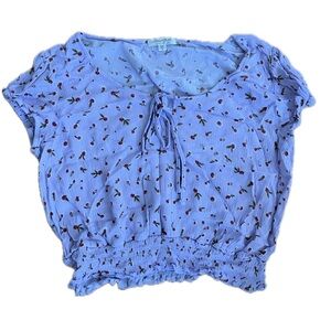 Purple floral pattern blouse